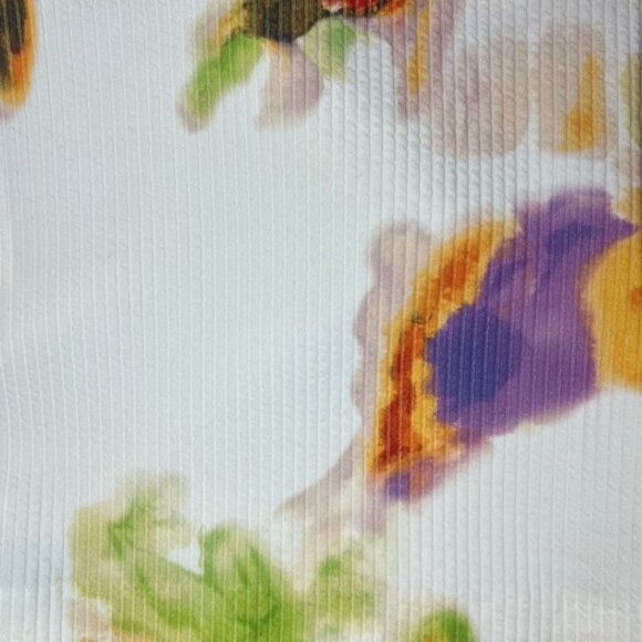 NWT ROTATE Fine Ribbed Abstract Floral Tank Kris Top‎ Twist Detailing Sz 42 / 10 - Picture 10 of 14